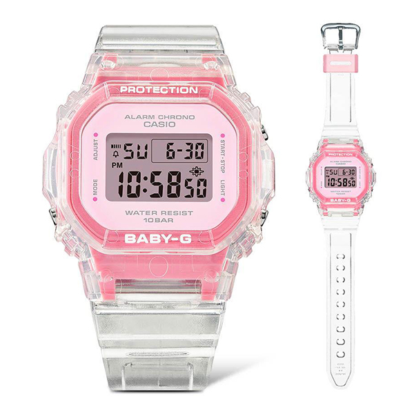 CASIO BABY-G series transparent hollow ladies' electronic watch
