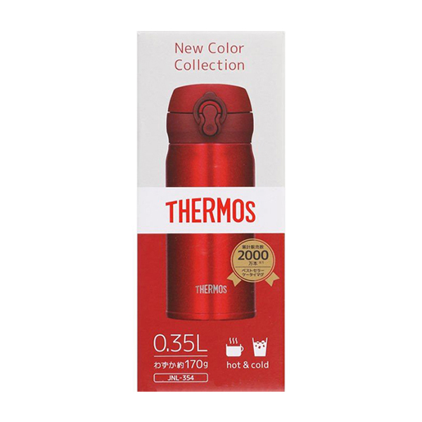 THERMOS膳魔师真空断热保温保冷杯不锈钢男女便携水杯JNL-354 【金属红】350ml
