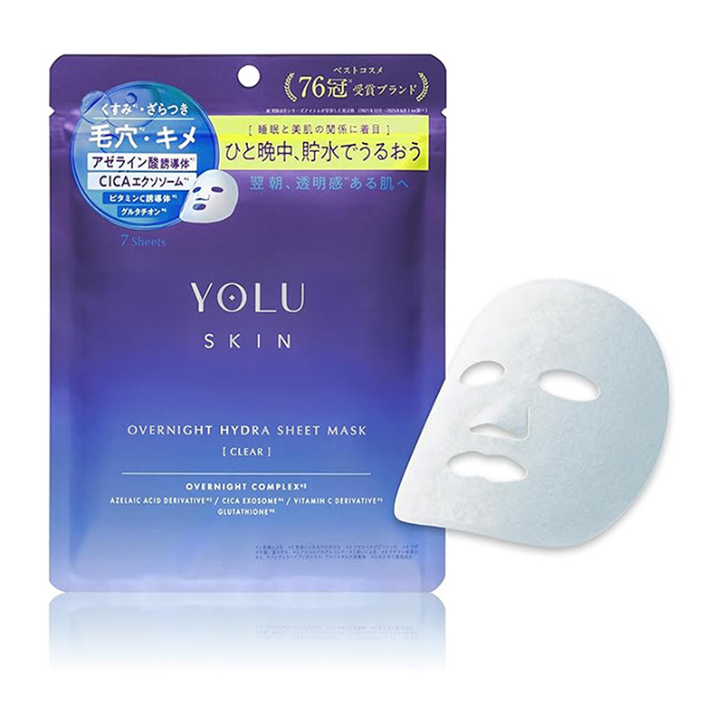 YOLU スキン オーバーナイト ハイドラシートマスク クリア 7枚-驚安の殿堂