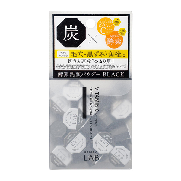 unlabel LAB 黑炭維他命C酵素潔顏粉 30個