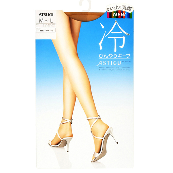 厚木（Astigu系列）【冷感】保持涼爽 夏日專屬 連褲襪 （膚色）(433)M-L 女式