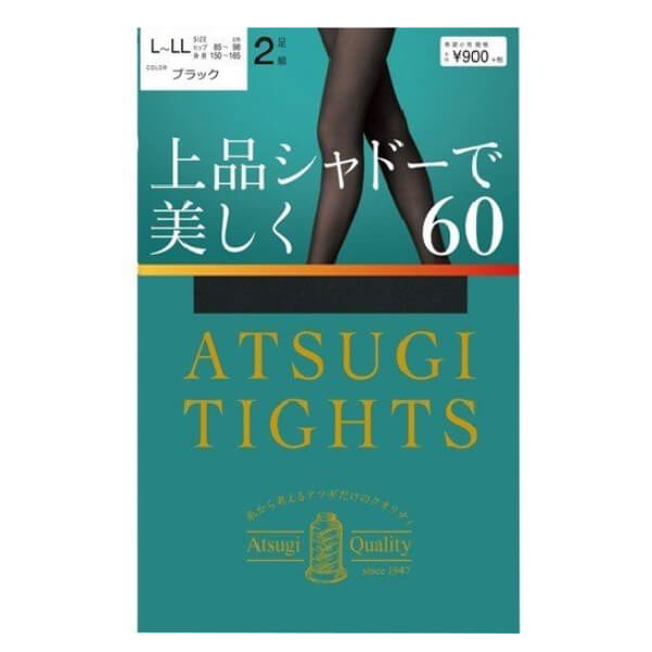 厚木(ATSUGI)褲襪 優雅魅力60D 黑色 L-LL（2雙）