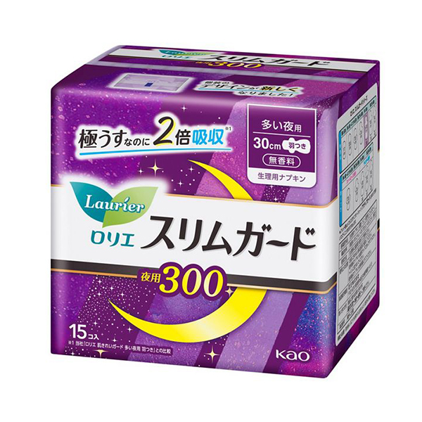 Laurier 貼身防護 量多夜用 30cm 蝶翼款 [15片裝]