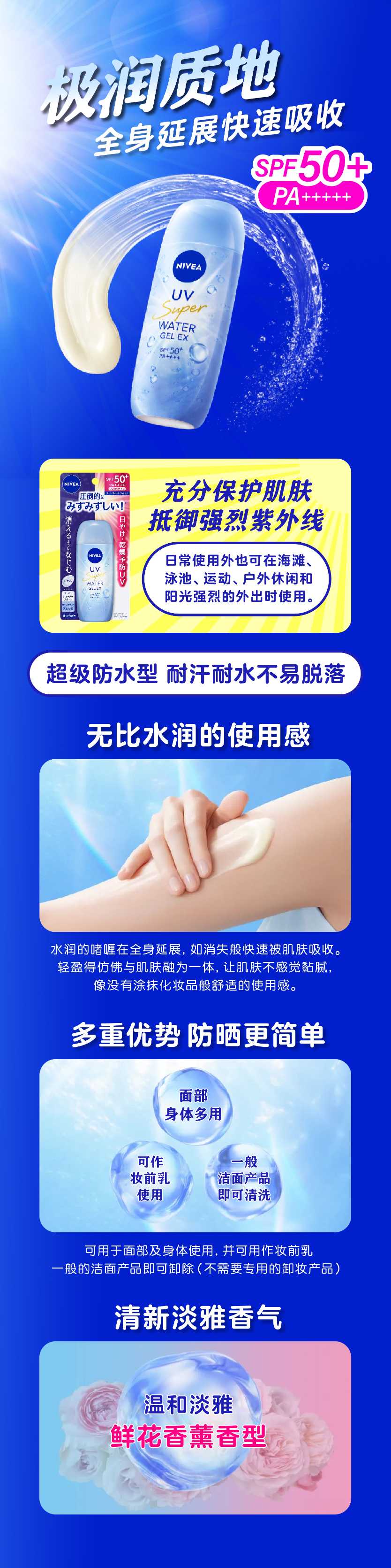 KAO NIVEA Ultra Moisturizing Gel Sunscreen EX SPF50+・PA++++ 80g