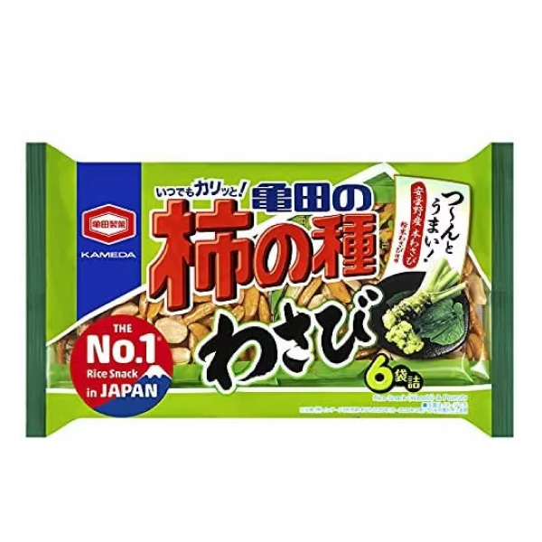 龟田制果 柿种花生米果 芥末味 6袋装 164g 保质期至：2025-06-18