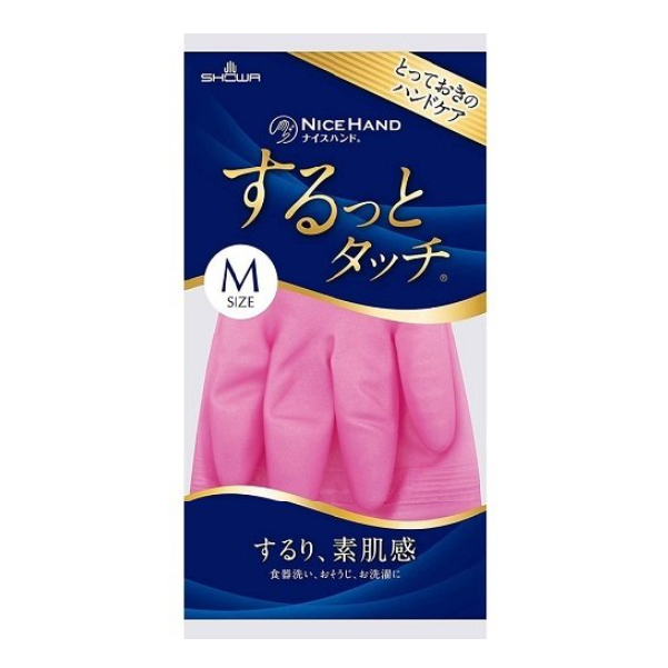 SHOWA 橡膠家務手套 M 粉色