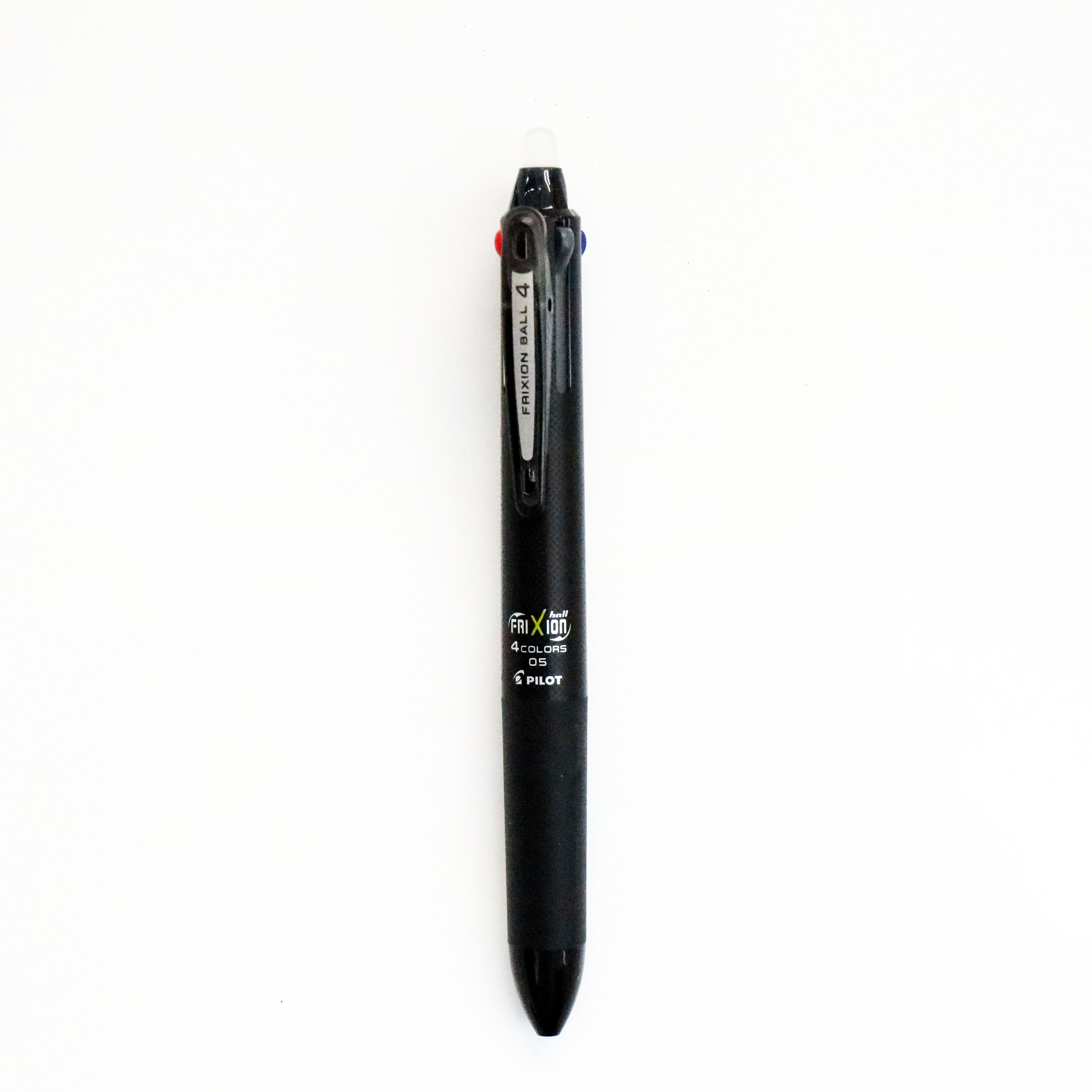 PILOT 四色按鍵魔擦筆 0.5mm 黑色筆身 (黑・紅・藍・綠)