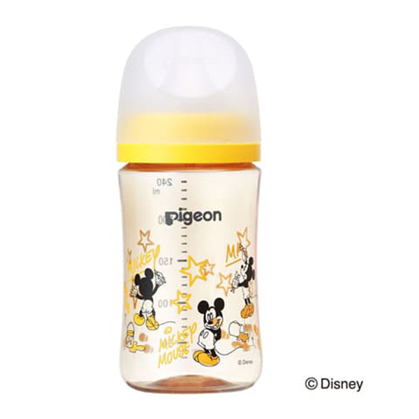 1号仓-Pigeon贝亲日本进口母乳实感塑料大容量便携带奶瓶米奇图案240ml