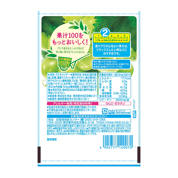 Meiji Fruit Gummies Sunshine Rose Grape Flavor 54g-DONKI Official