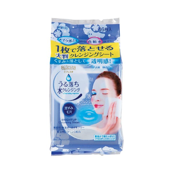 Mandom Bifesta 漫丹缤若诗免洗透亮眼唇卸妆洁面湿巾清爽型46张