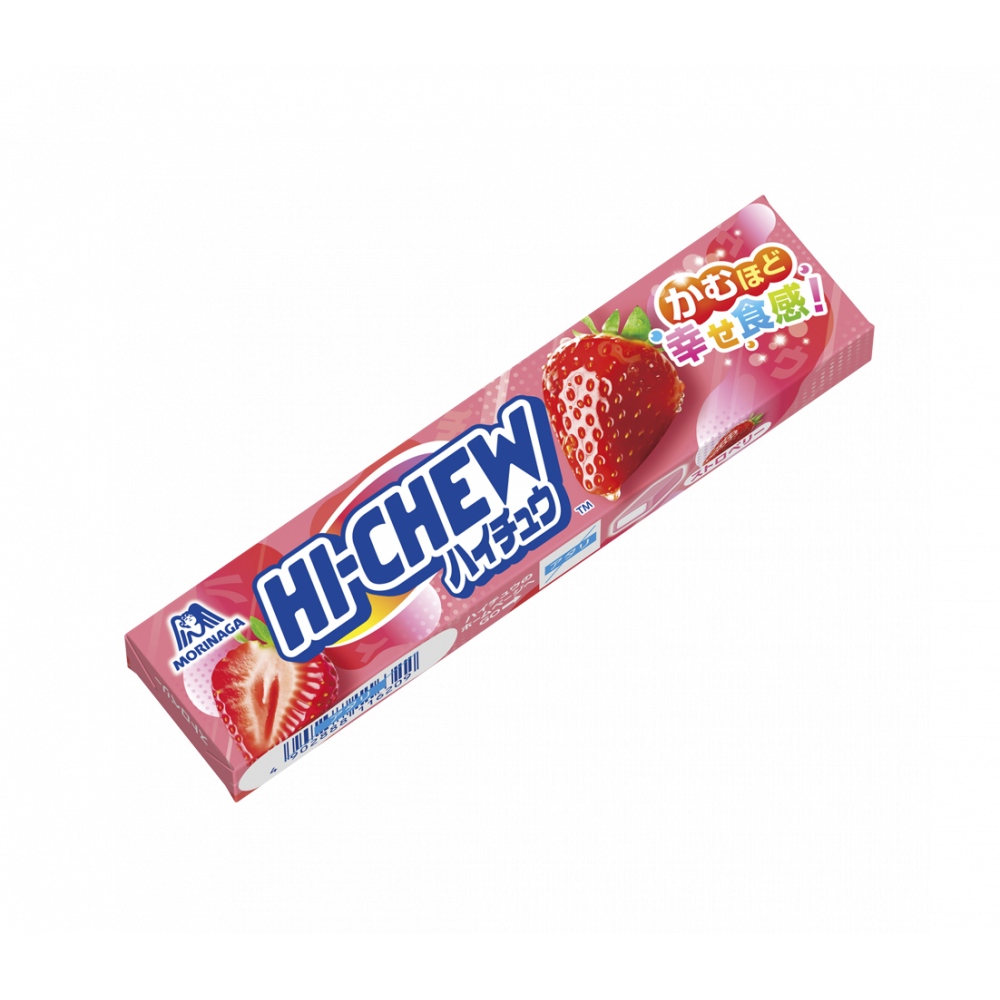 MORINAGA森永製菓 日本直送原裝進口Hi-chew嗨啾濃郁香氣彈力嚼感伴手禮 水果口味軟糖【草莓】 12颗
