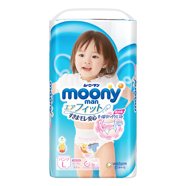 moony man Air fit 紙尿褲 女孩用 (L x 44片)
