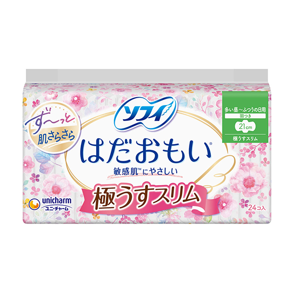 unicharm尤妮佳 Sofy蘇菲 極薄溫柔肌衛生巾護翼款【量多日用-21cm】 24片