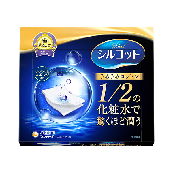 unicharm尤妮佳 Silcot舒蔻 卸妝棉補水吸收濕敷專用 1/2省水化妝棉 40片裝
