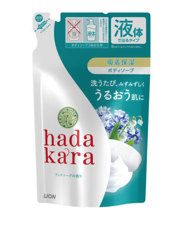 lion 狮王 hadakara 高保濕液體沐浴乳替換裝 【清新皂香】360ml