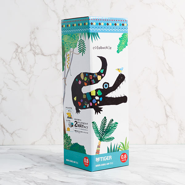 新品未使用　TIGER コロボックル水筒　ワニ　800ml Amazon｜タイガー魔法瓶(TIGER) タイガー 水筒 800ml 直飲み コップ 付