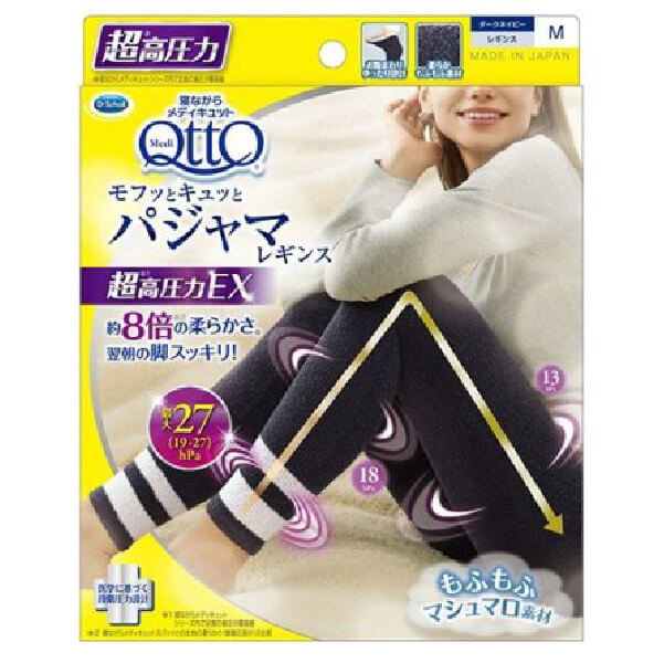 MediQtto美Q襪 睡眠美腿連褲襪8倍柔軟EX 淡黑 M