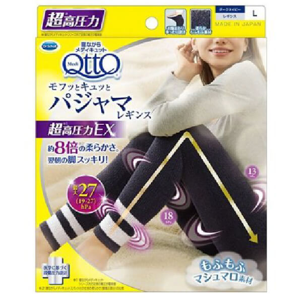 MediQtto美Q襪 睡眠美腿連褲襪8倍柔軟EX 淡黑 L