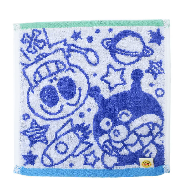 麵包超人 提花織物 迷你毛巾 細菌小子&骷髏人 21×21cm 紫色系