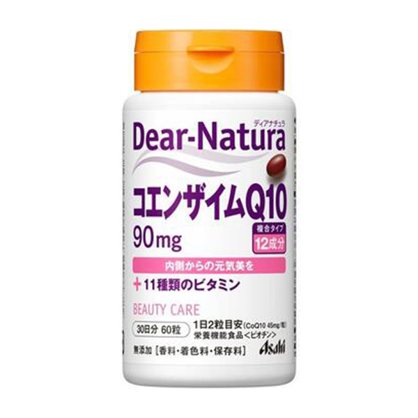 Asahi朝日 Dear-Natura 日本直郵進口增強體力促進新陳代謝維持皮膚粘膜健康維生素 輔酶Q10 30日份(60粒)