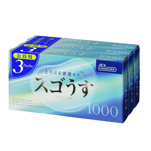JEX Sugousu 避孕套 1000 12个装×3盒【保质期至2026-3-1】