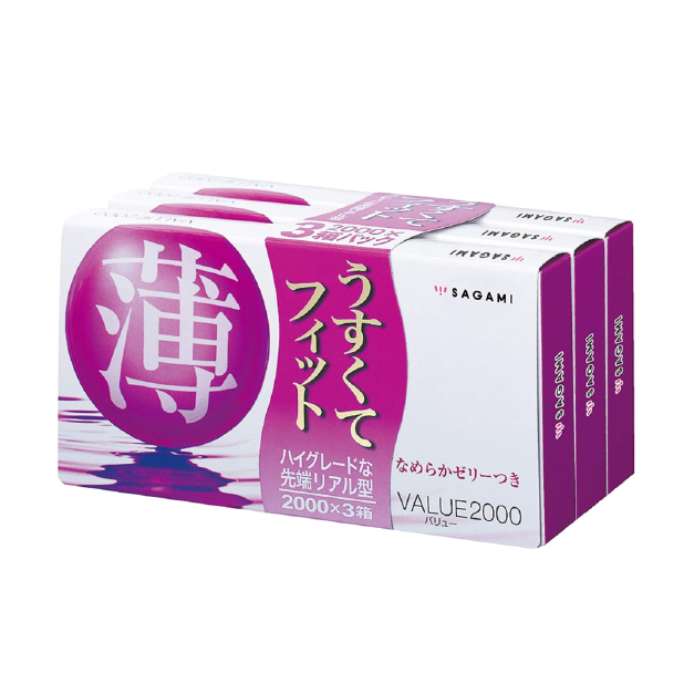 相模 轻薄服贴 Value 避孕套 2000 12个装×3盒