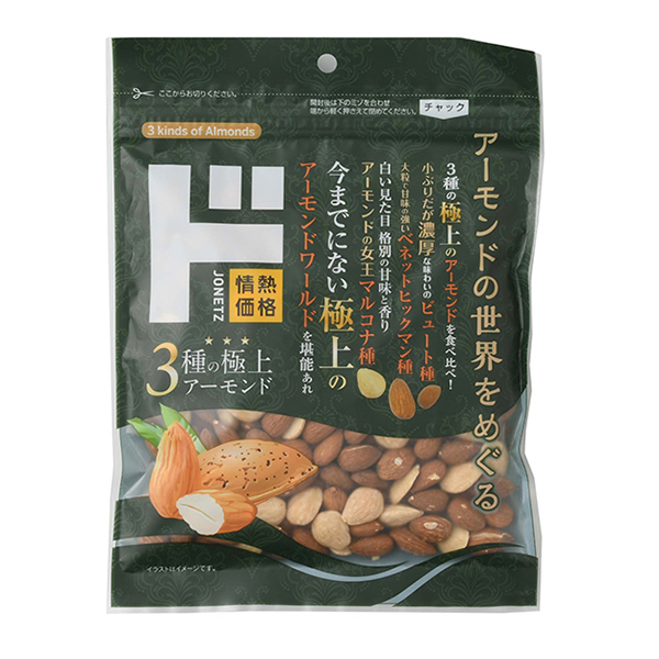 2号仓-情热价格惊安殿堂坚果零食三种顶级杏仁混合装200g-DONKI