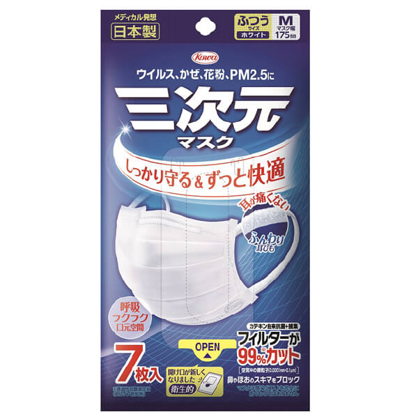 KOWA兴和 三次元高密着超快适 pm2.5对应 经典款 M 白色 7个装