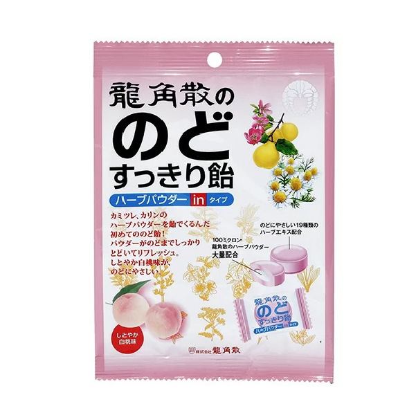 龍角散 潤喉糖 白桃 80g