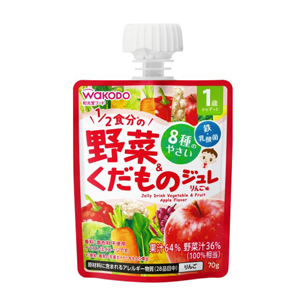 WAKODO和光堂 1歲以上寶寶 果凍飲料 蔬菜水果汁 蘋果味 70g