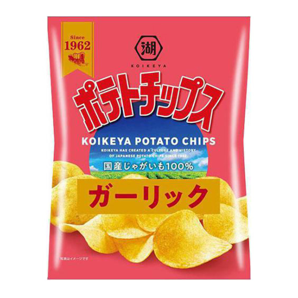 湖池屋日本进口国民零食经典休闲小吃醇蒜香味薯片55g 保质期至：2025-07-01