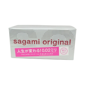 SAGAMI Original 相模002 日本進口直郵元祖極致薄感耐用性傳遞肌膚溫度幸福之0.02mm避孕套 超薄保險套 20個裝