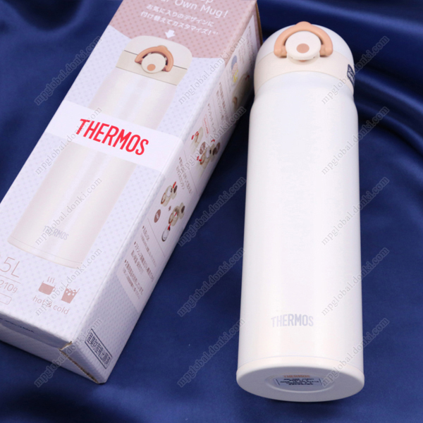 THERMOS 真空斷熱隨身瓶 0.5L 奶油白色