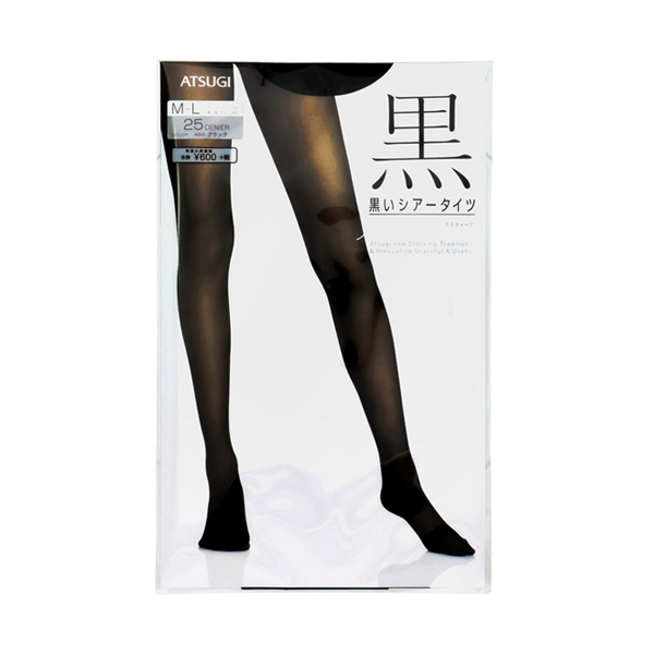 ATSUGI【黑】褲襪 黑色 25丹數 M-L