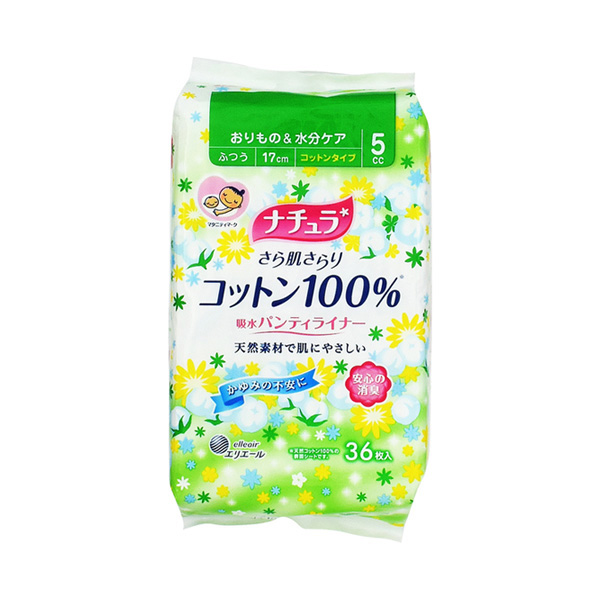 大王制紙 Natura 極淨清爽 100%純棉 吸水護墊(防漏尿用) 普通 36片