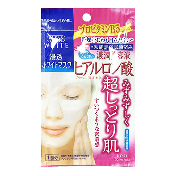 KOSE高丝 Cosmeport Clear Turn补水保湿提拉紧致美白嫩滑玻尿酸面膜1片