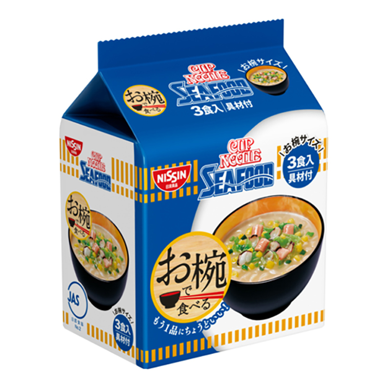 日清食品 袋裝速食碗面 海鮮味 3袋入 102ｇ 保質期至：2025-03-01