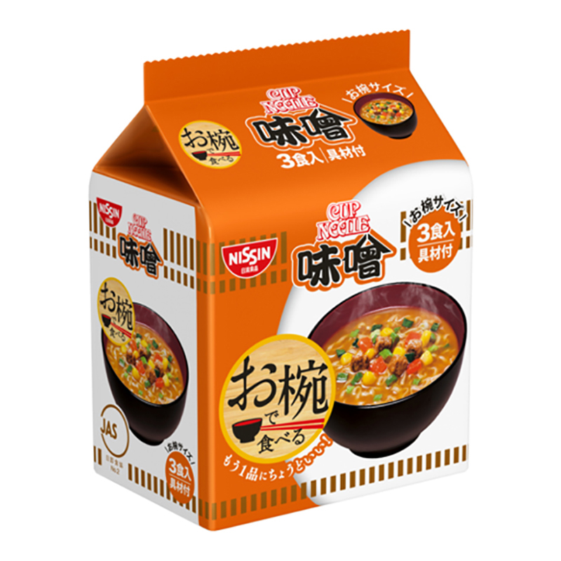 日清食品 袋装速食碗面 味噌味 3袋入 102g